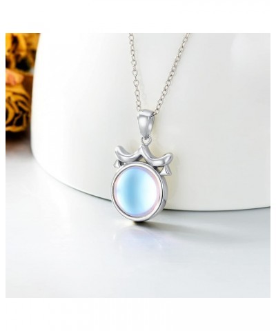 Moonstone Necklace Simple Rainbow Moonstone Pendant Necklace for Women Girls Jewelry Gift for Women Girls 13.Libra $12.00 Nec...