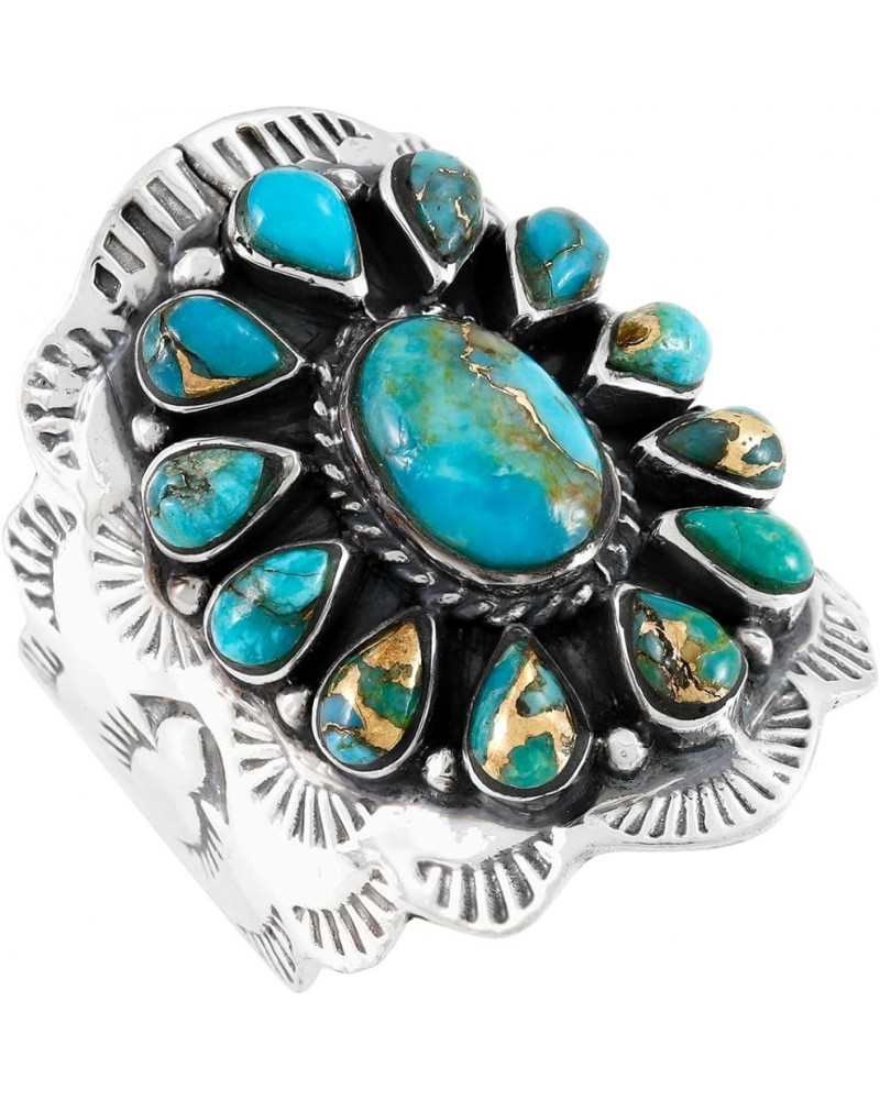 Turquoise Ring Sterling Silver 925 Size 6 to 11 Matrix Turquoise $19.36 Rings