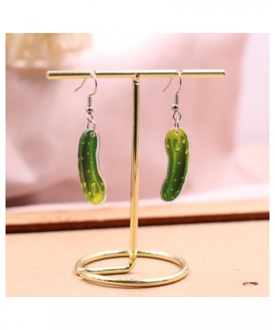 2 Pairs Pickle Cucumber Dangle Earrings Cute Funny Lifelike Unique Green Dill Pickle Acrylic Drop Dangle Earrings For Pickle ...