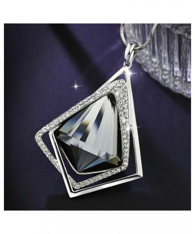 Fashion Alloy Long Necklace Shiny Geometric Pendant Sweater Chain Female Jewelry Gift(Silver) $9.23 Necklaces