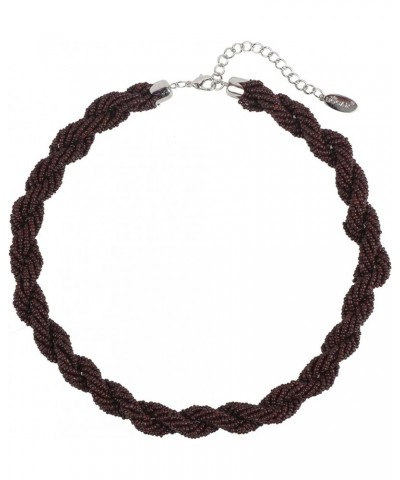 Fashion Seed Beads Statement Collar Necklace for Women (NK-10408) Deep brown $8.66 Necklaces