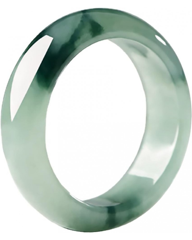 Natural A Grade Green Jade Rings for Women, 100% Genuine Burma Jade Band Ring, Real Good Luck Wealth Jadeite Jade Ring Jewelr...