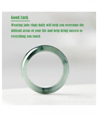 Natural A Grade Green Jade Rings for Women, 100% Genuine Burma Jade Band Ring, Real Good Luck Wealth Jadeite Jade Ring Jewelr...