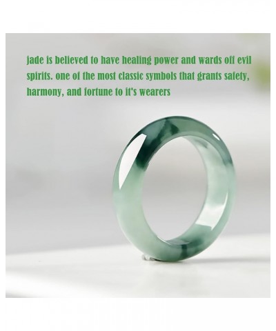 Natural A Grade Green Jade Rings for Women, 100% Genuine Burma Jade Band Ring, Real Good Luck Wealth Jadeite Jade Ring Jewelr...