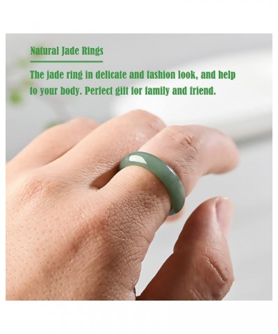 Natural A Grade Green Jade Rings for Women, 100% Genuine Burma Jade Band Ring, Real Good Luck Wealth Jadeite Jade Ring Jewelr...