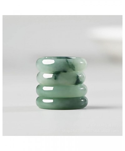 Natural A Grade Green Jade Rings for Women, 100% Genuine Burma Jade Band Ring, Real Good Luck Wealth Jadeite Jade Ring Jewelr...