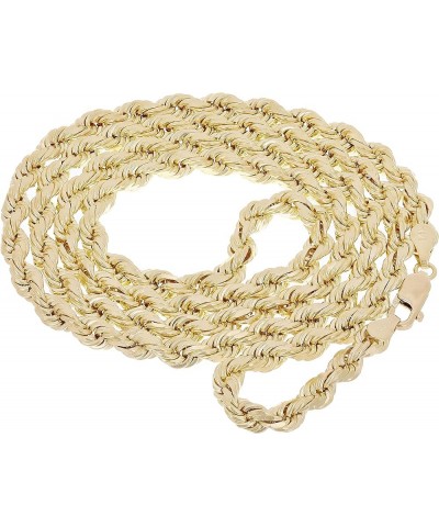 Solid 14k Gold Rope Chain - Thin Rope Link Chain Necklace - Mens and Womens Jewelry Made with Hypoallergenic Yellow 14 Karat ...