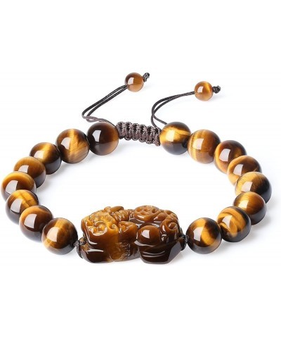 Pixiu Pi Yao Charm Green Aventurine Stone Bracelet 10mm Tiger Eye $14.40 Bracelets