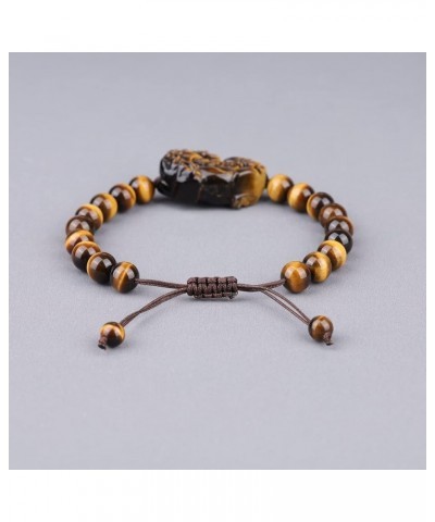 Pixiu Pi Yao Charm Green Aventurine Stone Bracelet 10mm Tiger Eye $14.40 Bracelets