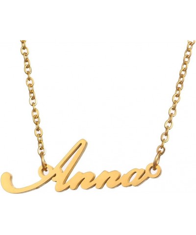 Name Necklace Personalized,Name Necklace Cursive Font Made with Name Pendant 16" Adjustable Chain Anna $8.79 Necklaces