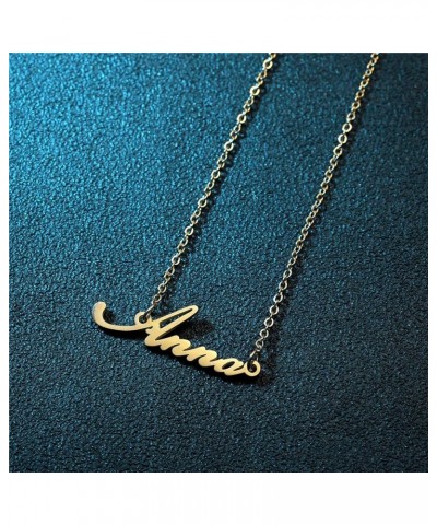 Name Necklace Personalized,Name Necklace Cursive Font Made with Name Pendant 16" Adjustable Chain Anna $8.79 Necklaces