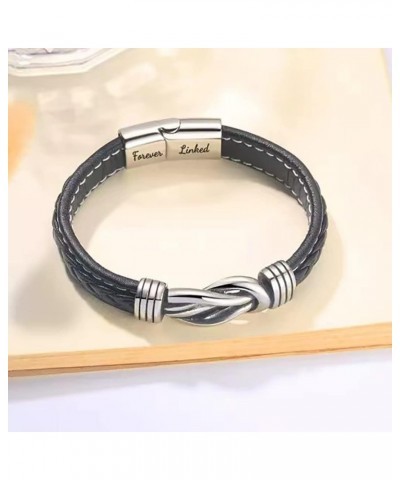 To My Daughter Braided Leather Bracelet, infinity bracelets for women, Stainless Braided Leather Bracelet Bangle Wristband, G...