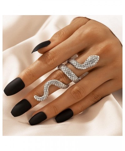 Snake Ring for Women Animal Punk Vintage Rings Adjustable Silver Snake Rings set C $6.71 Rings