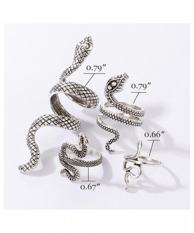 Snake Ring for Women Animal Punk Vintage Rings Adjustable Silver Snake Rings set C $6.71 Rings