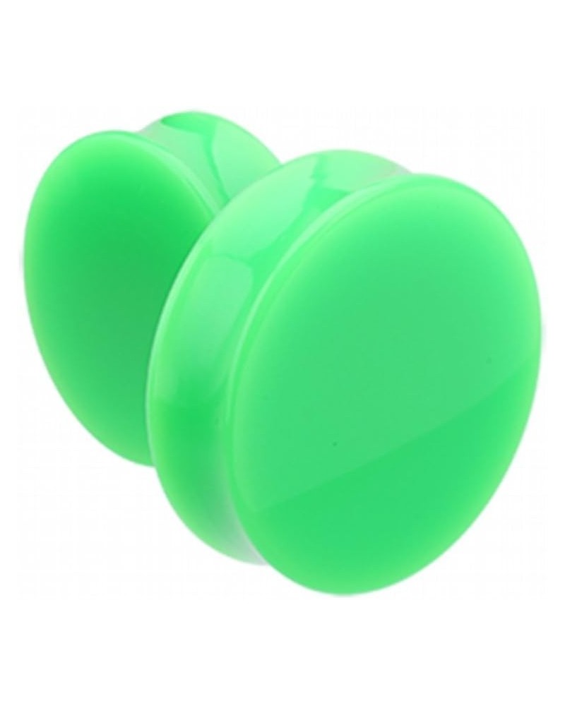 Supersize Neon Colored Acrylic Double Flared Ear Gauge Plug Earrings 1-1/8" (29mm), Green $15.29 Body Jewelry