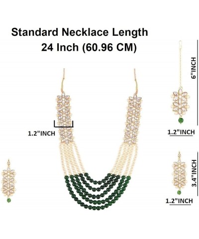 Indian Jewelry Sets for Women Indian Bollywood Traditional Faux Kundan Pearl Beads Bridal Wear Necklace Earrings Maangtika We...