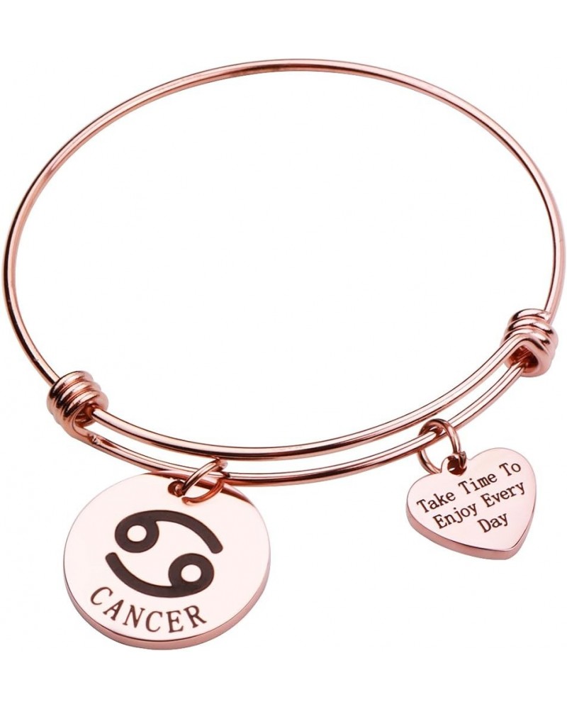 Rose Gold Zodiac Sign Bracelet Constellation Jewelry Gift for Her Cancer $10.01 Bracelets