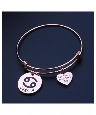 Rose Gold Zodiac Sign Bracelet Constellation Jewelry Gift for Her Cancer $10.01 Bracelets