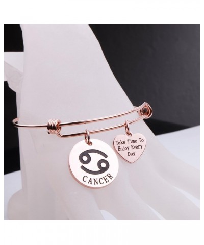 Rose Gold Zodiac Sign Bracelet Constellation Jewelry Gift for Her Cancer $10.01 Bracelets