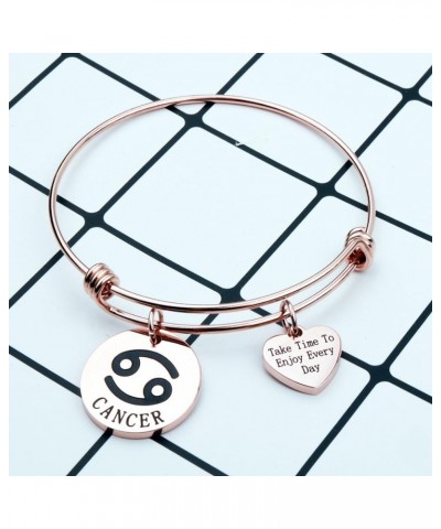 Rose Gold Zodiac Sign Bracelet Constellation Jewelry Gift for Her Cancer $10.01 Bracelets