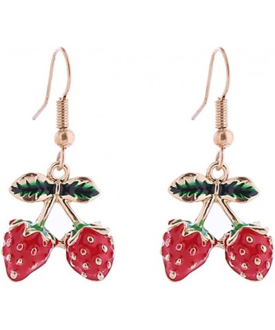 Red Strawberry Earring for Women Cute 3D Acrylic Fruit Resin Simulation Strawberry Drop Dangle Earrings Jewelry C $7.69 Earrings