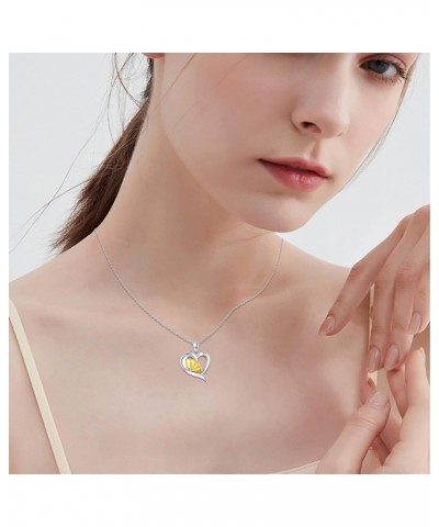 925 Sterling Silver Sunflower Necklace Heart Necklace You are My Sunshine Pendant Jewelry Gifts for Women Girls $24.29 Necklaces