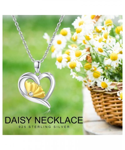 925 Sterling Silver Sunflower Necklace Heart Necklace You are My Sunshine Pendant Jewelry Gifts for Women Girls $24.29 Necklaces