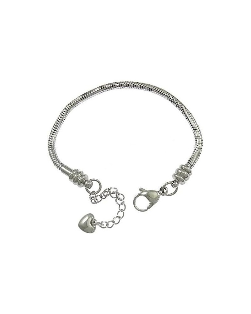 The Forever Bracelet Stainless Steel Starter Charm Bracelet for Adults & Kids Fits European Style Beads Comes with 2 Beads Lo...