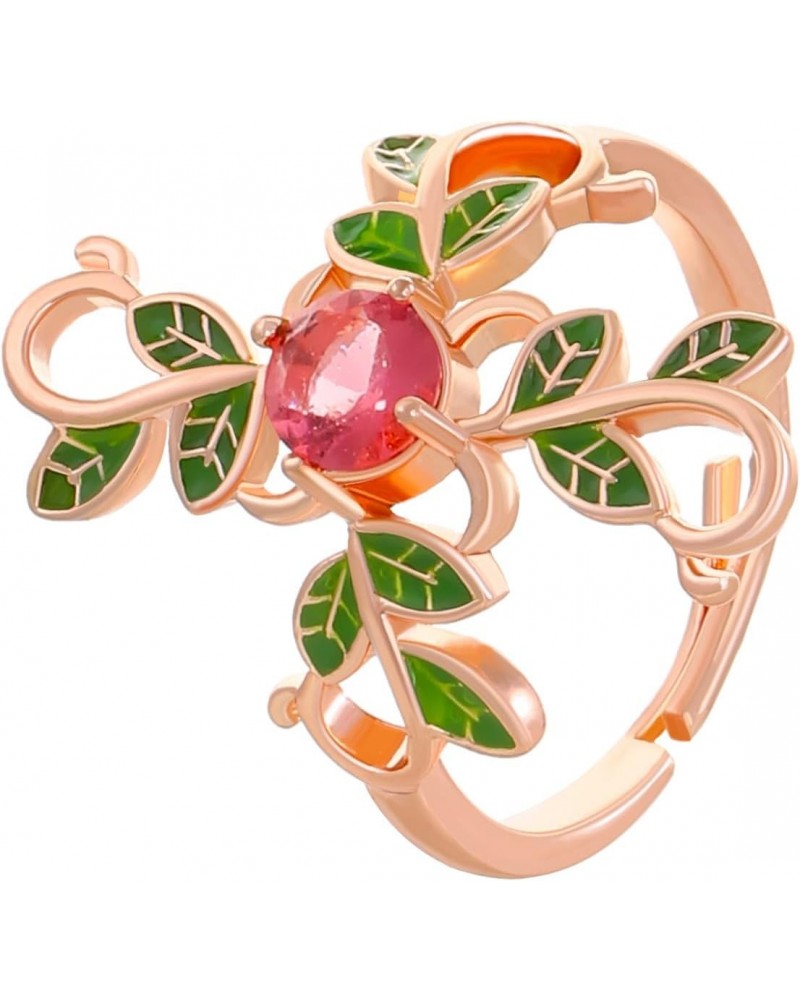 Flower Cross Open Statement Ring for Women Girls Cubic Zirconia Branch Enamel Leaves Criss Faith Adjustable Stacking Finger R...