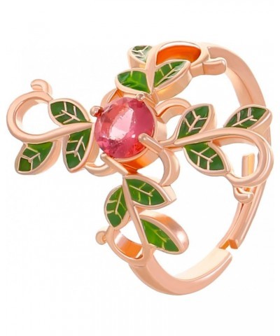 Flower Cross Open Statement Ring for Women Girls Cubic Zirconia Branch Enamel Leaves Criss Faith Adjustable Stacking Finger R...