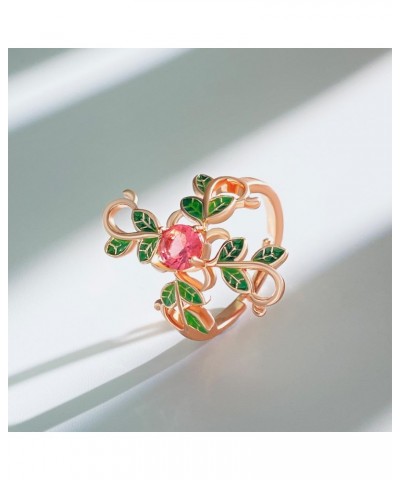 Flower Cross Open Statement Ring for Women Girls Cubic Zirconia Branch Enamel Leaves Criss Faith Adjustable Stacking Finger R...