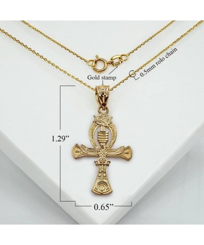 Egyptian Ankh Cross Eagle Eye of Horus pendant 10K Gold Parent 10K Rose Gold $56.69 Pendants