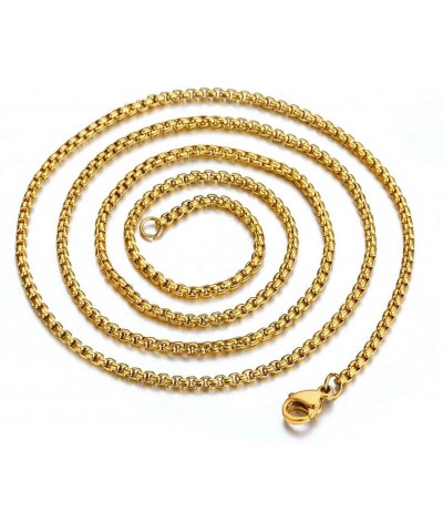 Gold Plated Stainless Steel Necklace Chain for Mens Women Miami Curb Cuban Chain Box Wheat Link Chain Necklace 18-24inch 24.0...