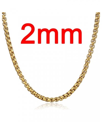 Gold Plated Stainless Steel Necklace Chain for Mens Women Miami Curb Cuban Chain Box Wheat Link Chain Necklace 18-24inch 24.0...