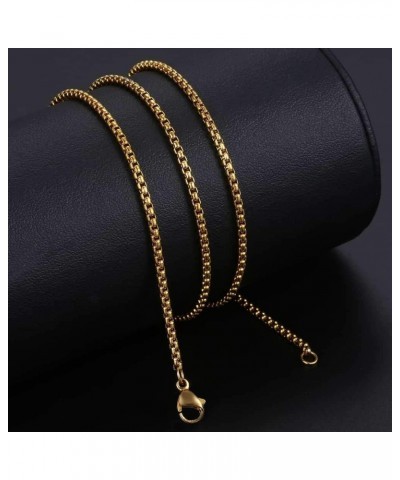 Gold Plated Stainless Steel Necklace Chain for Mens Women Miami Curb Cuban Chain Box Wheat Link Chain Necklace 18-24inch 24.0...