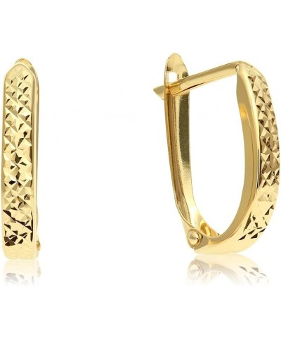 14K Yellow Gold Huggie Hoop Earrings, Shiny and Small, Round and Oval Diam-cut Oval $48.13 Earrings