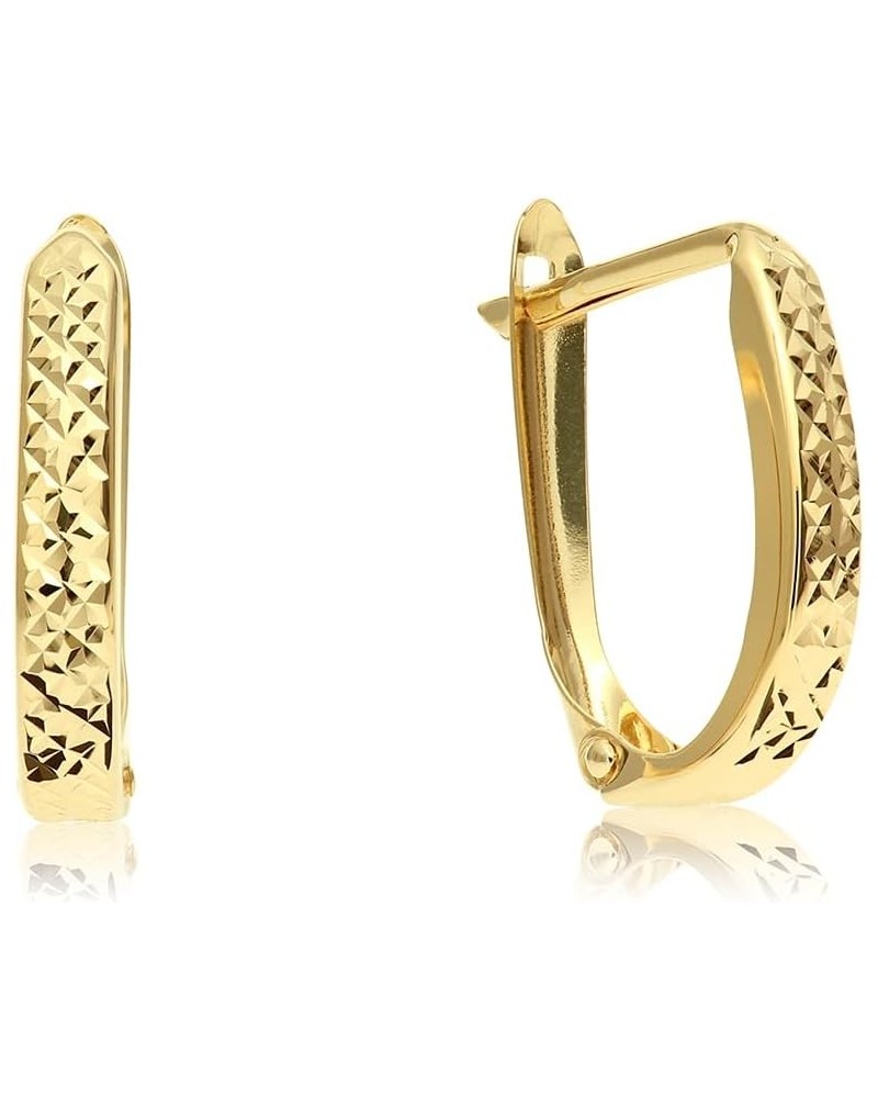 14K Yellow Gold Huggie Hoop Earrings, Shiny and Small, Round and Oval Diam-cut Oval $48.13 Earrings