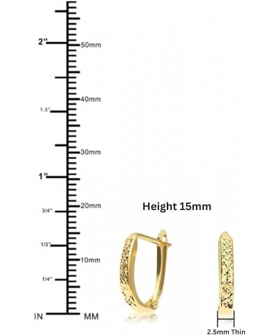 14K Yellow Gold Huggie Hoop Earrings, Shiny and Small, Round and Oval Diam-cut Oval $48.13 Earrings