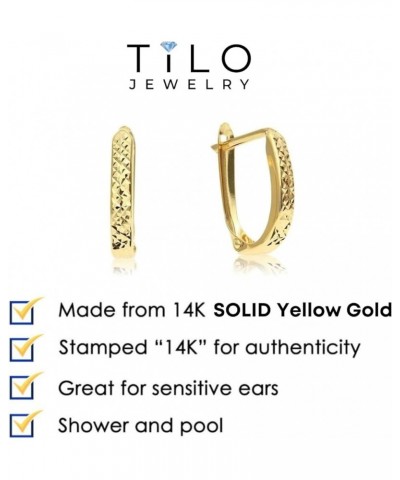 14K Yellow Gold Huggie Hoop Earrings, Shiny and Small, Round and Oval Diam-cut Oval $48.13 Earrings