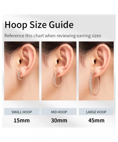 Hoop Earring for Women 14K Gold Plated 925 Sterling Silver 5A Cubic Zirconia Diamond Huggie Earring Jewelry Gifts MID HOOP 30...