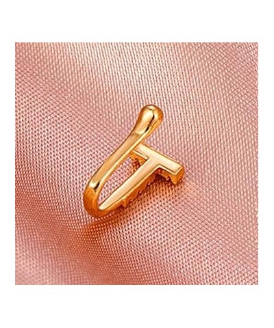 Crystal Initial Nose Ring Gold Fake Septum Nose Rings Copper Inlaid Zircon Letter S Nose Cuff Tiny Alphabet U-shaped Clip On ...