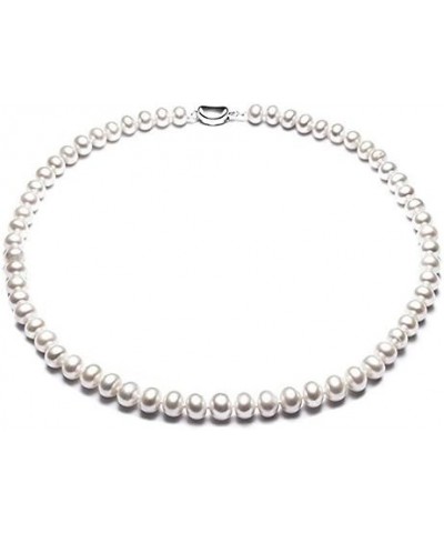 JYX Natural White Freshwater Cultured Pearl Necklace 18 inches 5mm $16.10 Necklaces