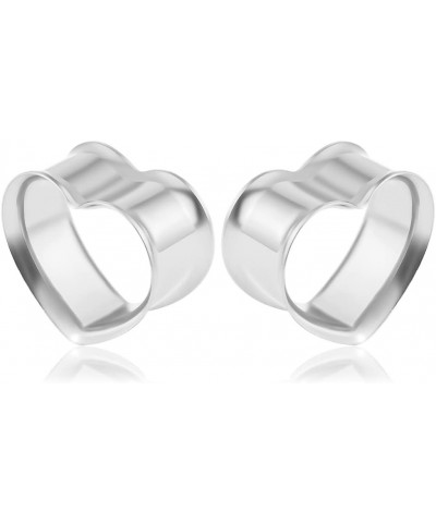 1 Pair 8-25mm Heart Design Stainless Steel Tunnels For Ears Gauges Plugs Stretchers Expander 0g-1 19mm(3/4") Silver $8.84 Bod...