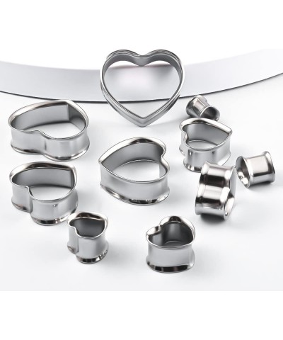 1 Pair 8-25mm Heart Design Stainless Steel Tunnels For Ears Gauges Plugs Stretchers Expander 0g-1 19mm(3/4") Silver $8.84 Bod...