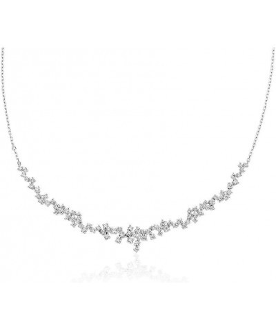 4 CT Round Created Diamond Cluster Wedding Pendant Necklace 14K White Gold Finish $55.68 Necklaces