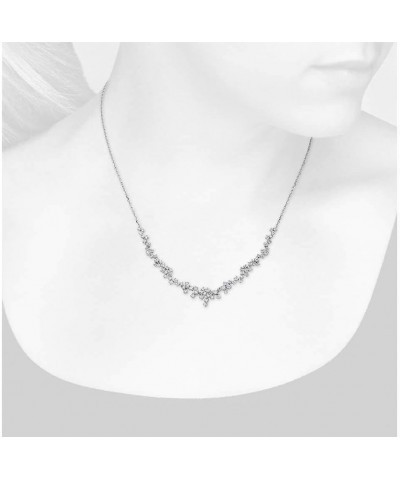 4 CT Round Created Diamond Cluster Wedding Pendant Necklace 14K White Gold Finish $55.68 Necklaces