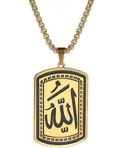 Allah Medallion Pendant Necklace Islamic Allah Symbol Necklace Stainless Steel Islamic Muslim Religious Charm Jewelry Gift fo...