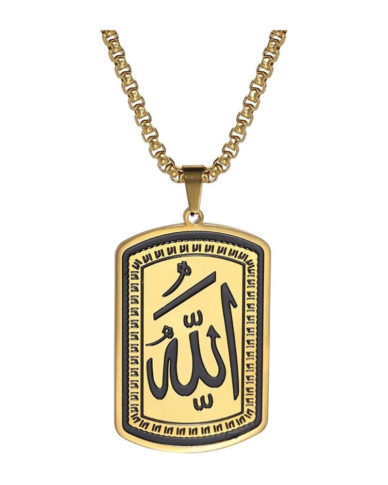 Allah Medallion Pendant Necklace Islamic Allah Symbol Necklace Stainless Steel Islamic Muslim Religious Charm Jewelry Gift fo...