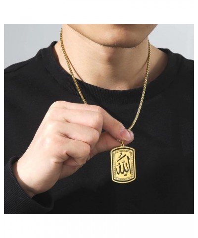 Allah Medallion Pendant Necklace Islamic Allah Symbol Necklace Stainless Steel Islamic Muslim Religious Charm Jewelry Gift fo...