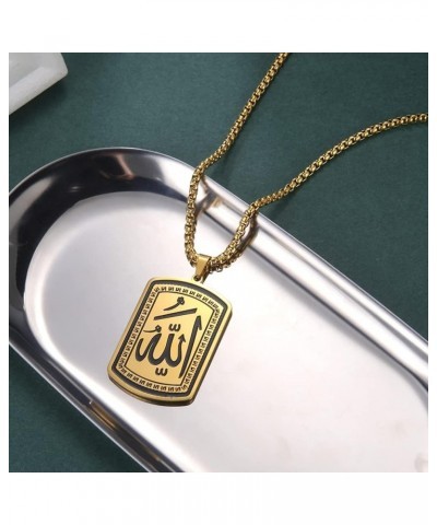 Allah Medallion Pendant Necklace Islamic Allah Symbol Necklace Stainless Steel Islamic Muslim Religious Charm Jewelry Gift fo...